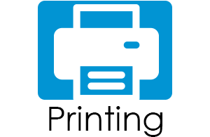 Printing Button with Vector art of Printer