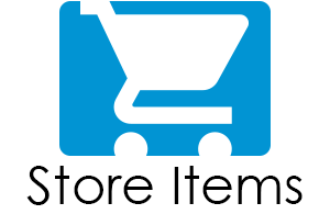 Vector Art Button of Shopping cart. Text Store Items